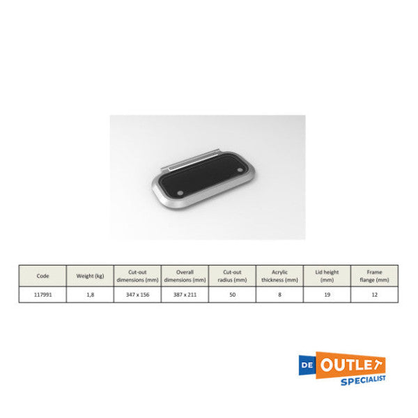 Goiot Integration 33.14 Aluminium Hatch 347 x 157 - 733.314