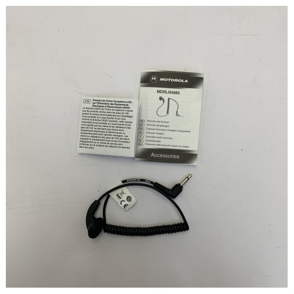 Auricular Motorola MDRLN4885B com cabo espiral e ficha de 3,5 mm