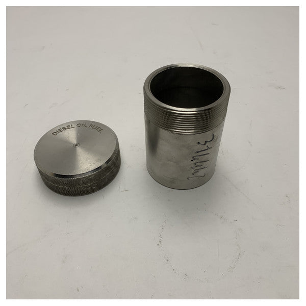 Tubo do tanque de combustível marítimo em aço inoxidável 316 com tampa de rosca - Diesel resistente à corrosão e fecho de óleo