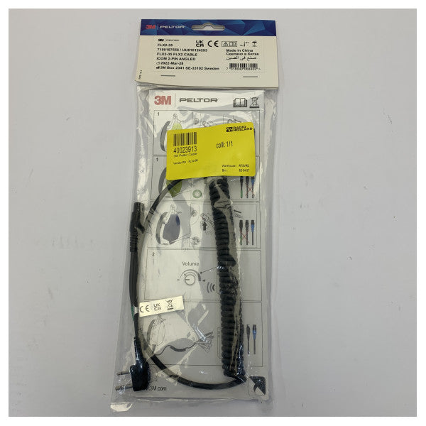 3M Peltor FLX2-35 Kabl għal Icom 2-Pin Angled