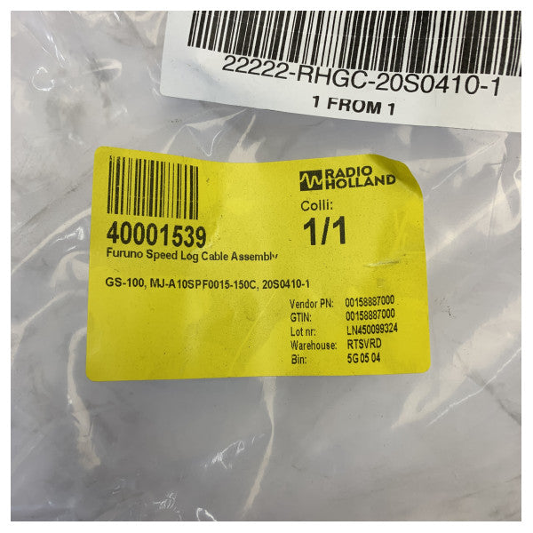 Kit de cabo de log de velocidade Furuno GS-100 MJ-A10SPF0015-150C | 20S0410-1