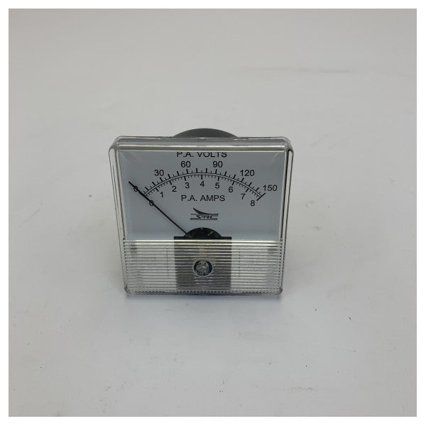Southern Avionics PA Meter 9M190028 - 2.5 Inch Panelindicator 0-8A / 0-150V - Marine
