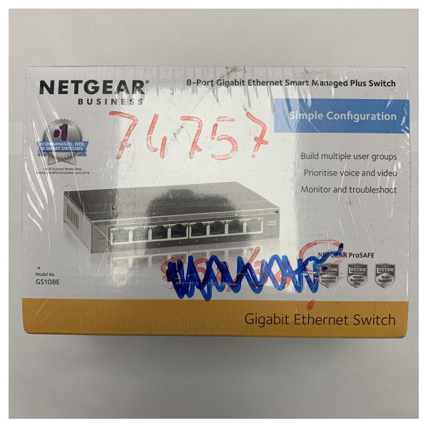 Netgear GS108E 300PES ethernet hub with 8 ports