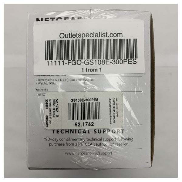Netgear GS108E 300PES ethernet hub with 8 ports