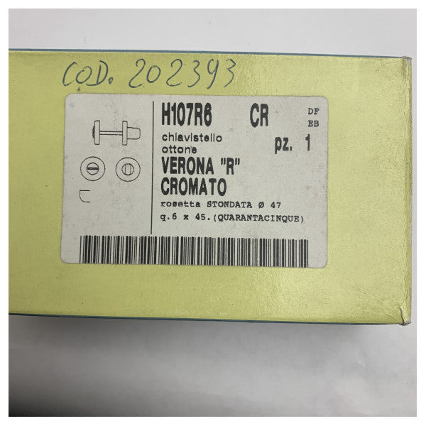 Хромована дверна клямка Olivari з розеткою H107/R6 - міцна фурнітура з морської латуні