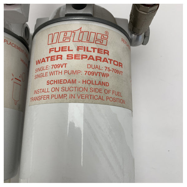 Vetus 75330VTEB двоен филтър за гориво, воден сепаратор 360L/h