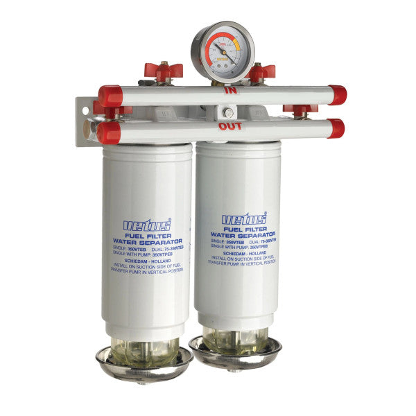 Vetus 75350VTEB двоен филтър за гориво, воден сепаратор 460 L/h