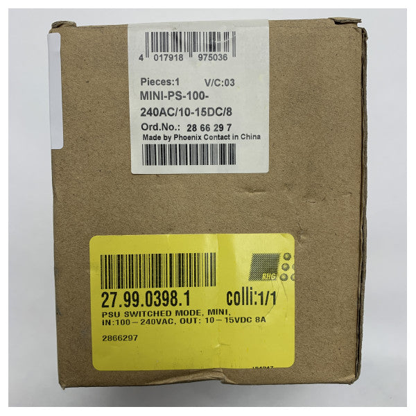 Phoenix Contact Marine Power Supply Unit 10-15V DC, 8A with Robust DIN-Rail Mounting for Industrial & Maritime Applications