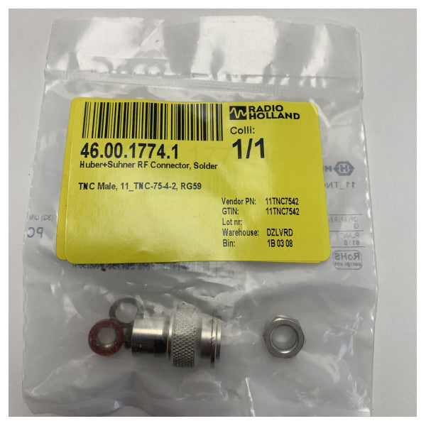 TNC мъжки спойка за RG58 кабел - водоустойчив RF конектор за морски системи