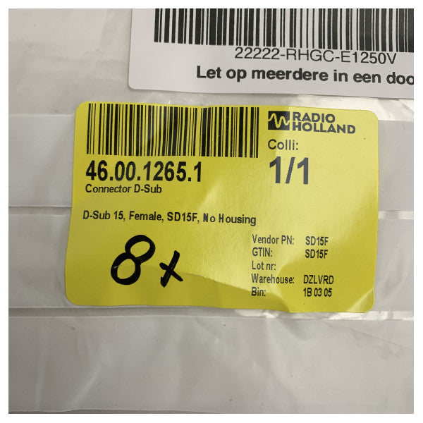 Złącze D-Sub 15-pinowe żeńskie SD15F do sprzętu elektronicznego morskiego i systemów sterowania