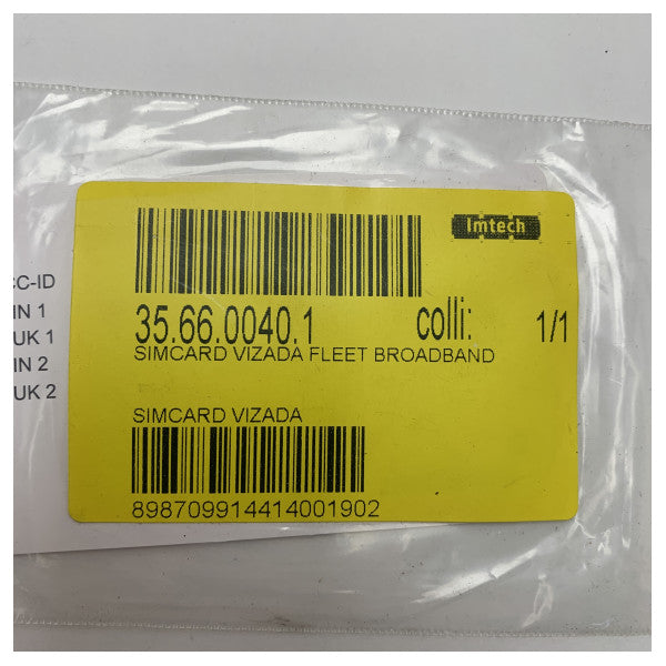 Carta SIM Vizada Fleet Broadband di Inmarsat per una comunicazione satellitare marittima affidabile