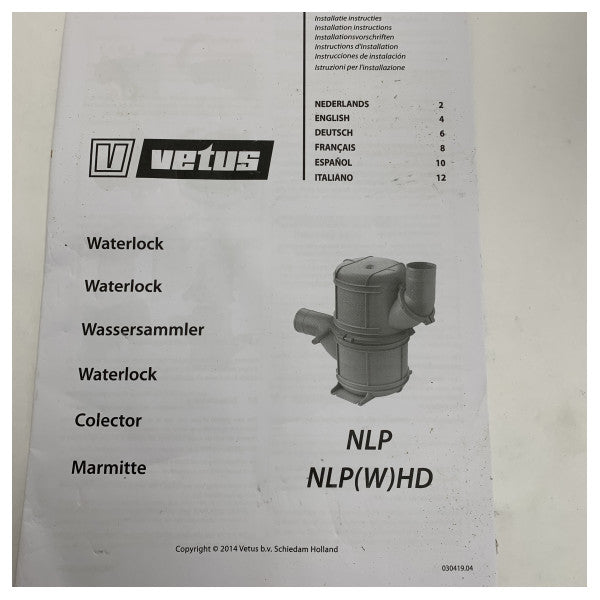 Vetus NLP90HD vattenlås för tung användning 90 mm