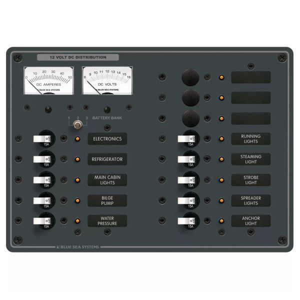 Blue Sea DC 12V Distribution Panel 13 Funzjoni - 8068 BSS