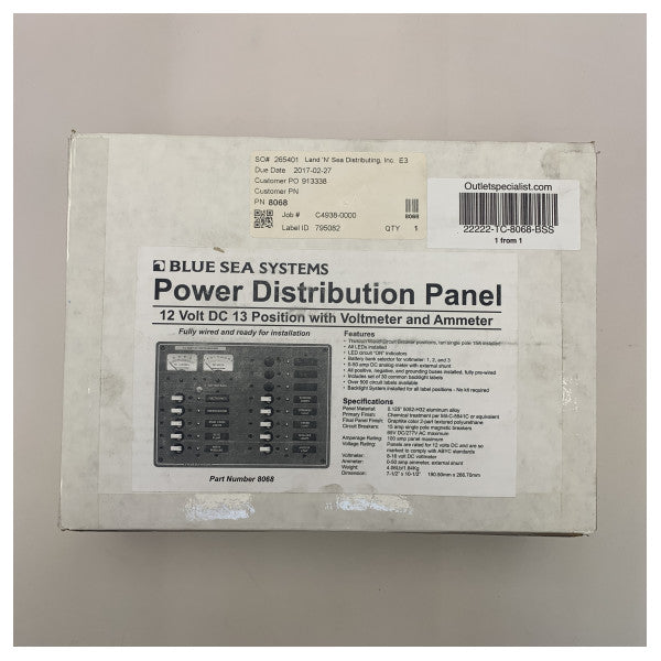 Blue Sea DC 12V Distribution Panel 13 Funzjoni - 8068 BSS