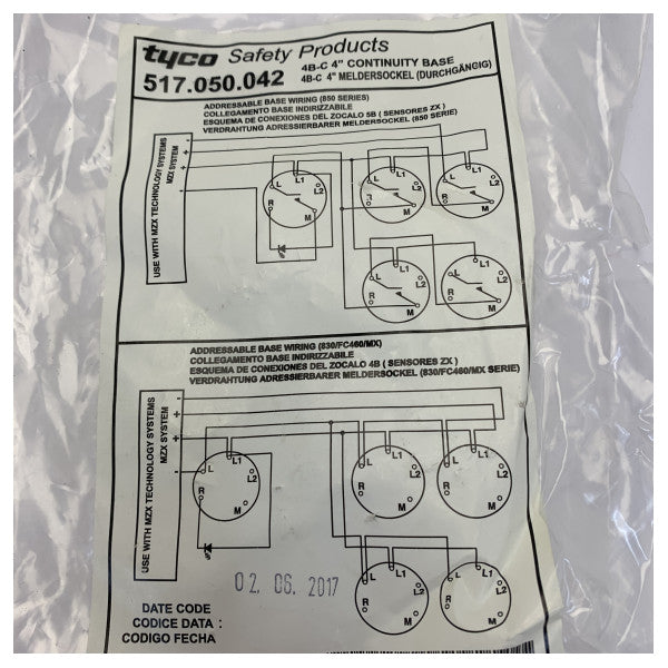 Tyco 4B-C-4 Fire Detector Base Mounting Plate - 517.050.042