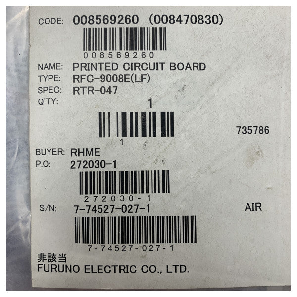Furuno PCB RFC-9008E Tiskana ploča za FAR2835SW - 008-570-640
