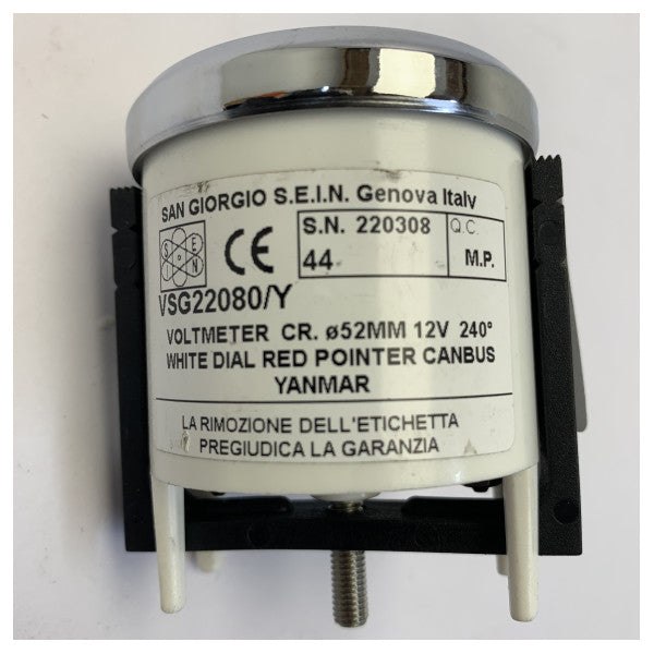ヤンマーセイン VSG22080-Y マリンエンジン 12V ボルトメーターゲージ 52 mm - CANBUS