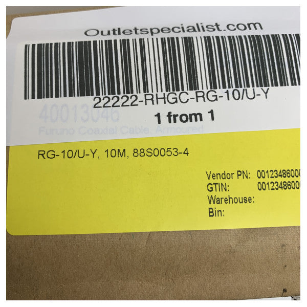 Cable coaxial marino blindado Furuno RG-10/U-Y 10m - 88S0053-4