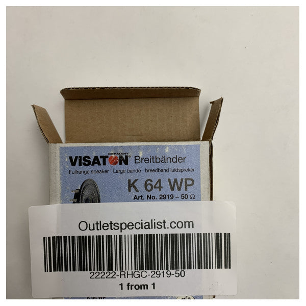 Ηχείο πλήρους εύρους Visaton αδιάβροχο 8 Ohm 2,5 ίντσας K 64 WP