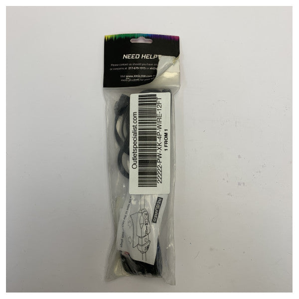 Kabel przedłużający LED 4-pinowy XKGLOW 12 stóp (3,6 m) morski - XK-4P-WIRE-12FT