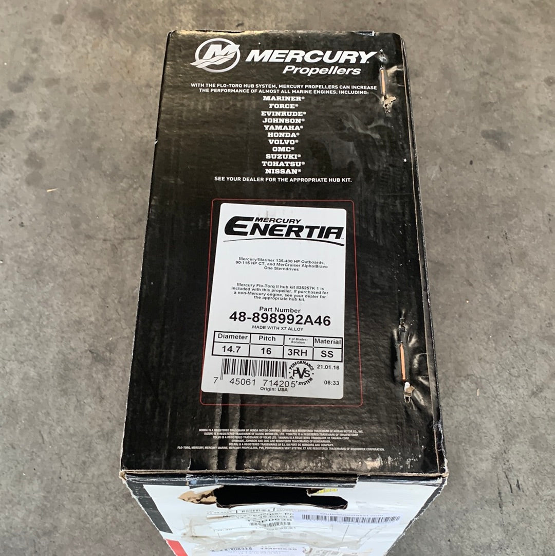 Mercury Enertia витло от неръждаема стомана с 3 лопатки 14,7 x 16 Pitch RH