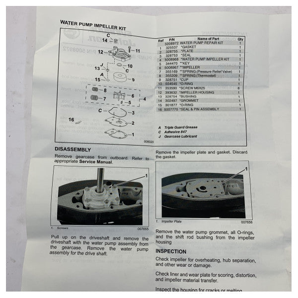 Evinrude Johnson Vandpumpe Kit 5008972 til påhængsmotor