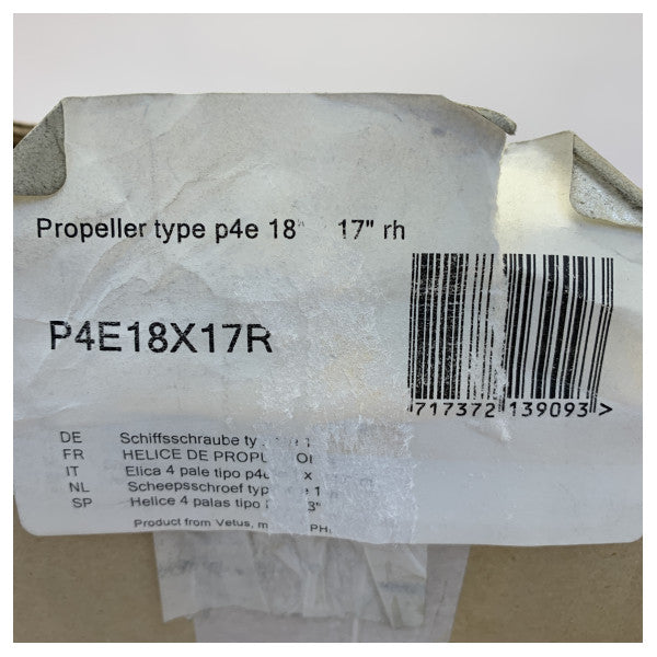 Vetus P3B-18 X 11R Propeller 3-Blatt Messing Rechtsdrehend 30 mm