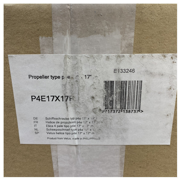 Vetus P4E-17 X 17R Propeller 4-Blade Messing Højrehåndet 30 mm