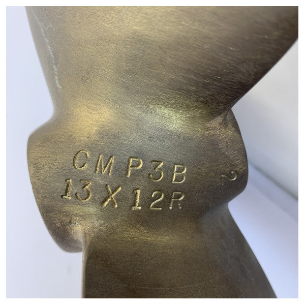 GEBRAUCHTER Vetus P3B-13X12R Propeller 3-Blatt Messing Rechtsdrehend 25 mm
