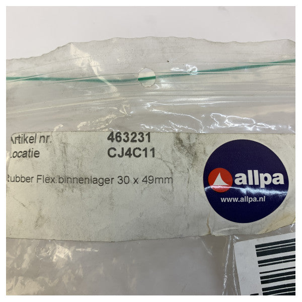 Vedação de eixo de hélice flexível Allpa 30 mm preta - 463231