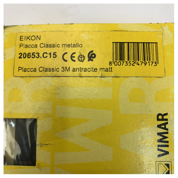 Vimar Eikon Classic Täckplåt 3-Modul Antracit Matt - 20653.C15