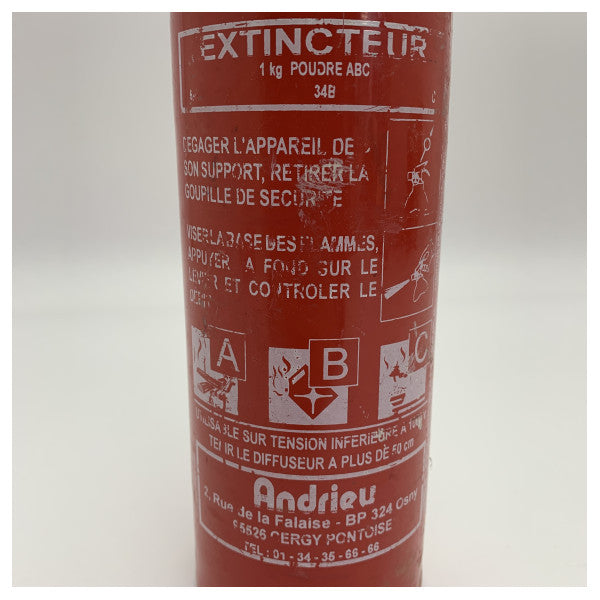 De Andrieu 2000-57 Compact 1kg ABC Powder Fire Extinguisher