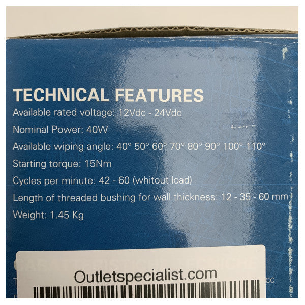 محرك ممسحة مائي 12 فولت من سبايتش مارين جريد 30 مم - ES1264