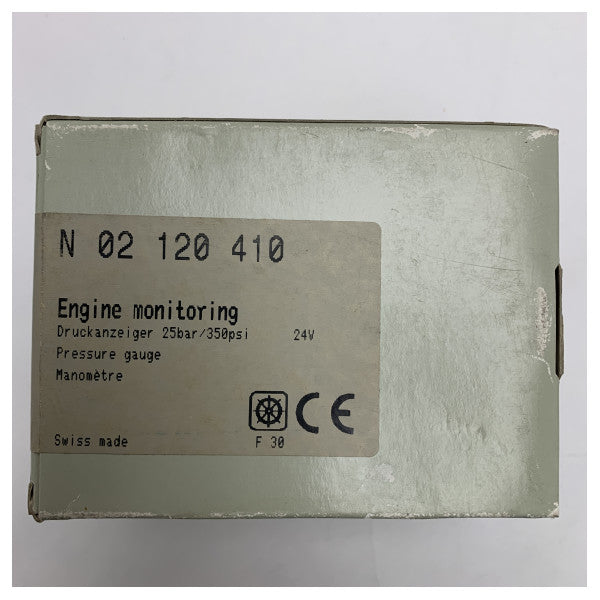 VDO N02 120 410 moottorin öljynpainemittari 25 bar valkoinen