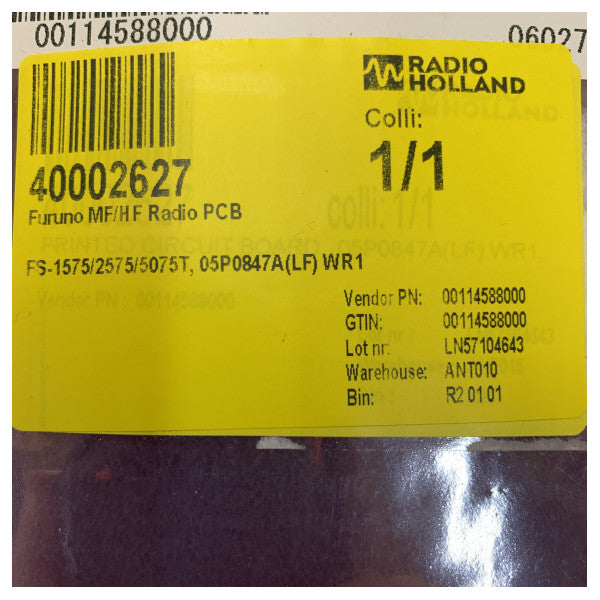 لوحة الدوائر المطبوعة Furuno MF/HF Radio 05P0847A(LF) WR1 لجهاز FS-1575 FS-2575 FS-5075T