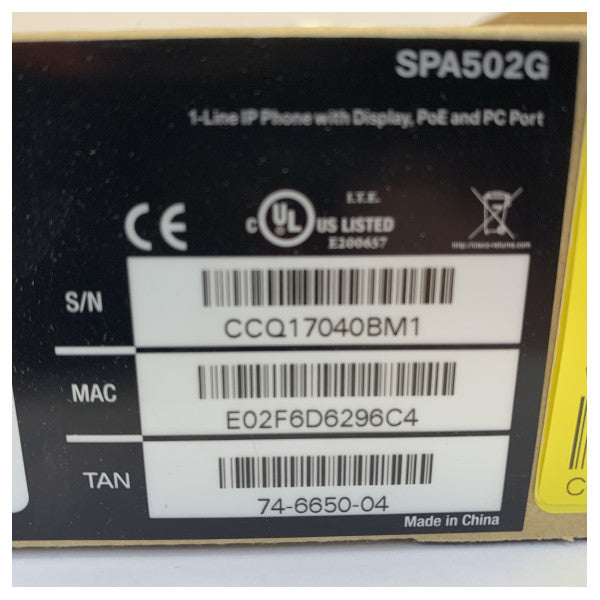 Telefone IP Cisco SPA502G 1 Linha com Display PoE e Porta PC