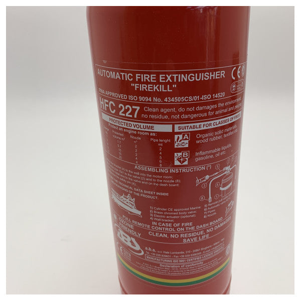 Automatisk maritim brannslukker ABS HFC 227 Firekill