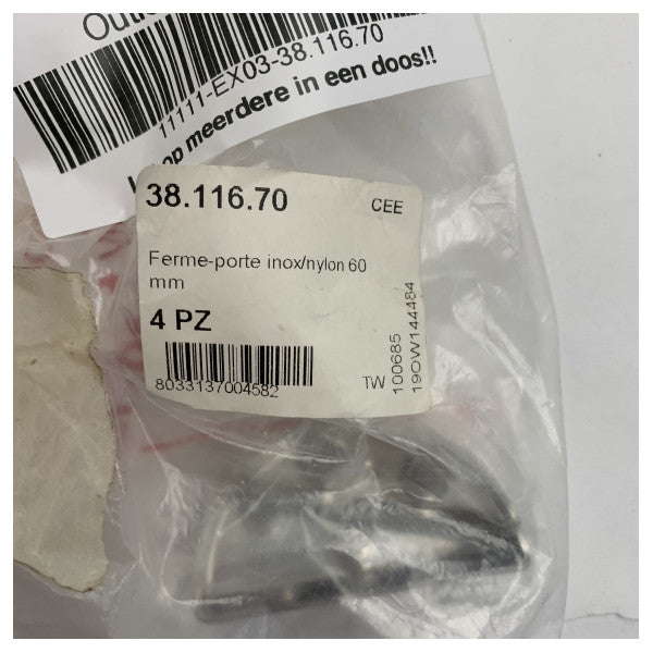 Osculati Stainless Steel and Nylon Door Latch for Boats - 38.116.70