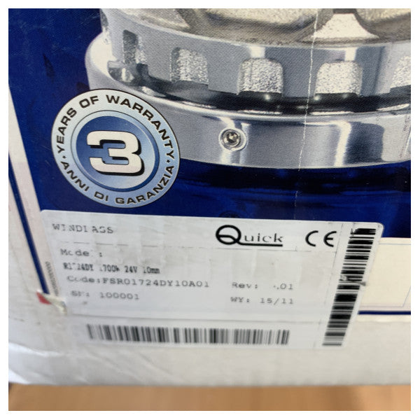 Quick Regal Electric Windlass 1700W 24V 10 mm Chain with Capstan - 1700 X/Y D