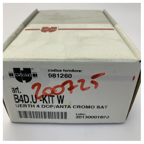 Wurth rustfrit stål skydedørshåndtagskit 120x3mm - B4D-U-KIT W