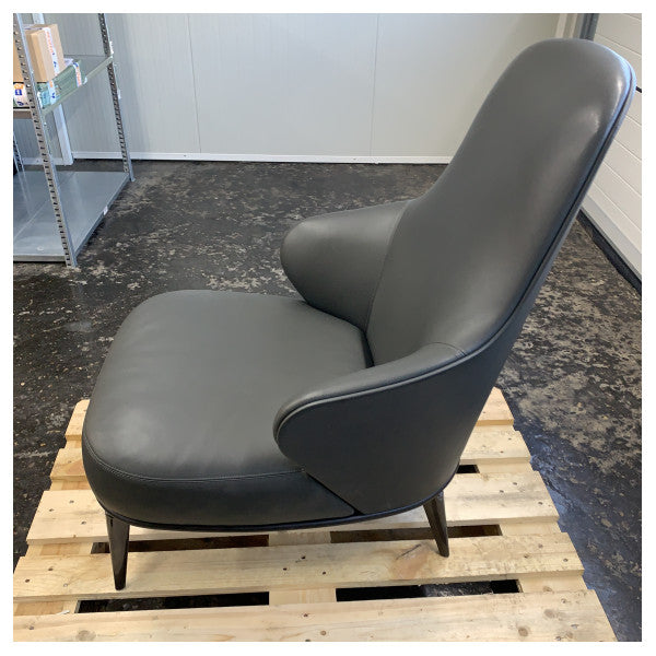Minotti Leslie Bergere Fauteuil Aspen 26 Leder Schwarz