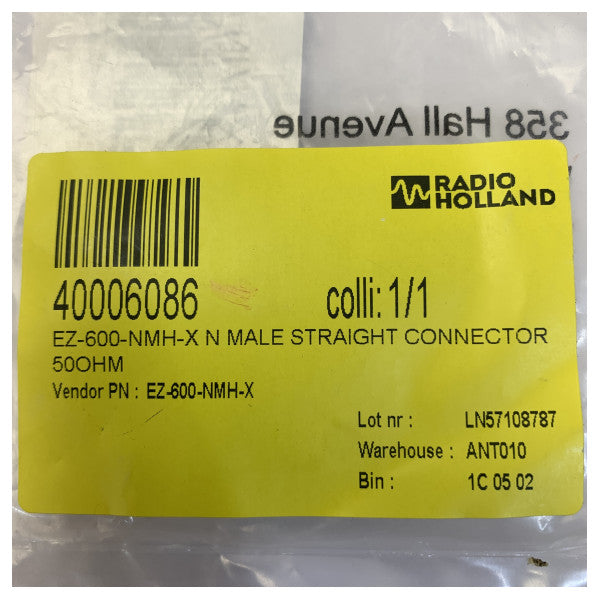 Times Microwave EZ-600-NMH-X N-Type hanstik til LMR-600 - krympe, lige