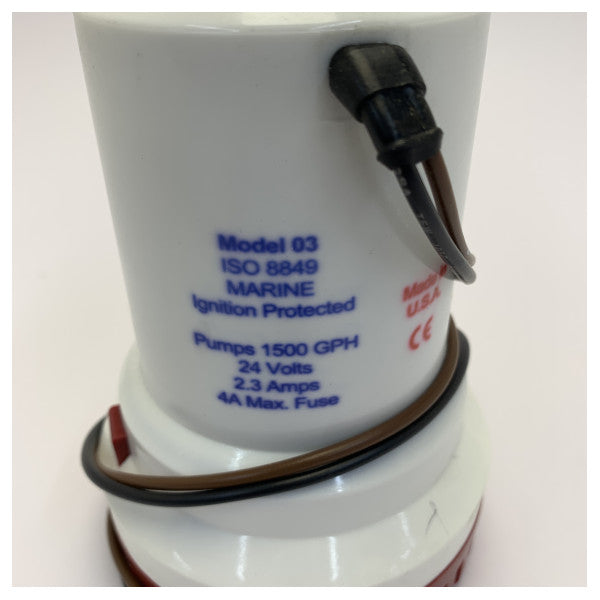 Rule 1500 Båtbilgepump 24V - 1500 GPH 5800L/Timme