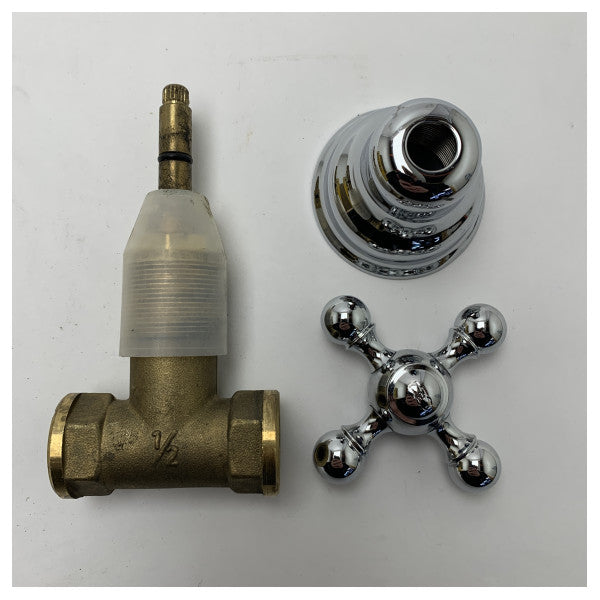 Cisal Arcana marin kvalitet förkromad mässingskran 1/2 tum - hållbar korrosionsbeständig kran för nautiskt bruk