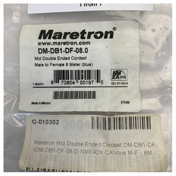 Maretron Mid Double Ended Cordset 8m Bleu DM-DB1-DF-08.0 NMEA 2000 m