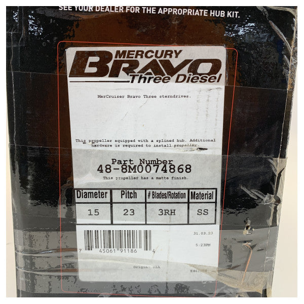 Quicksilver Propeller 4-blade 23 x 15 Inch Right for Bravo 3X
