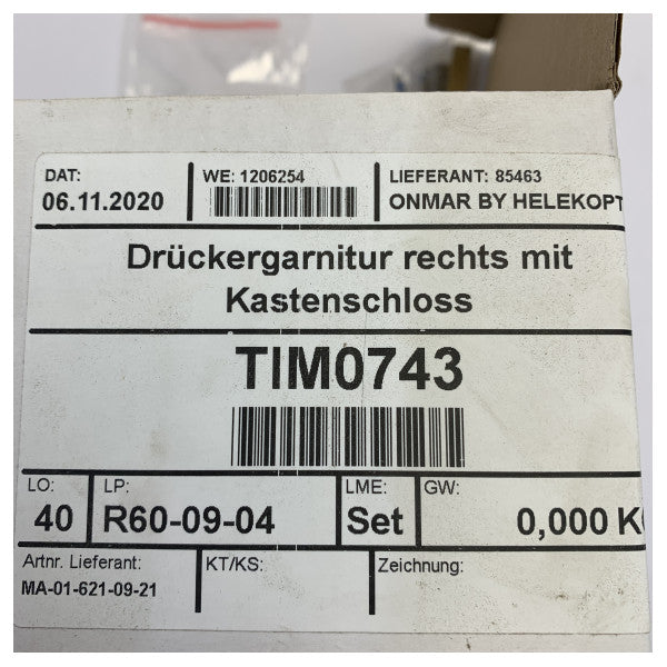 Olivari AI 230 Sector Door Handle with Kastenschloss LH