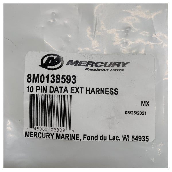 Kit de cabos de extensão do arnês de dados Mercury Mercruiser de 10 pinos - 8M0138593