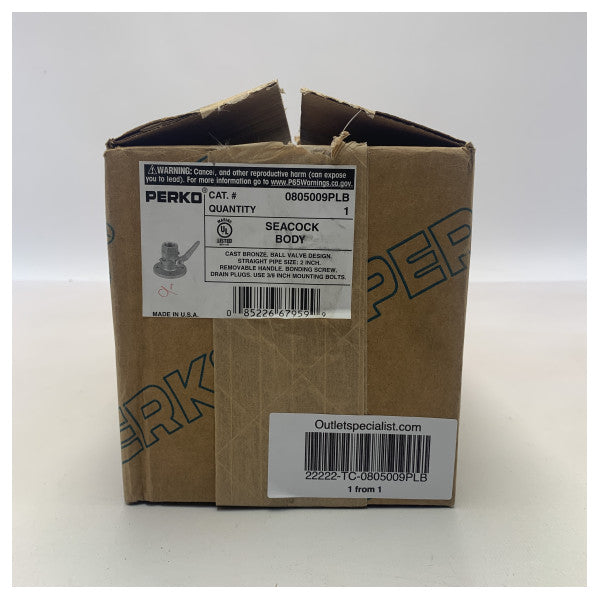 Perko 2-tums havskran i brons med ventil - 0805009PLB