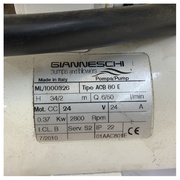 Gianneschi Idromar ACB 80 Hydrofor Vattentrycksystem - 24V - 5L Tank